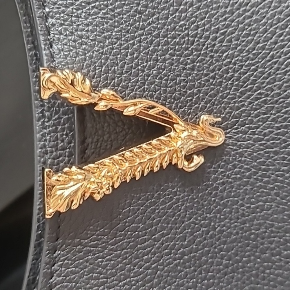 VERSACE VIRTUS LEATHER SHOULDER BAG - Picture 16 of 16